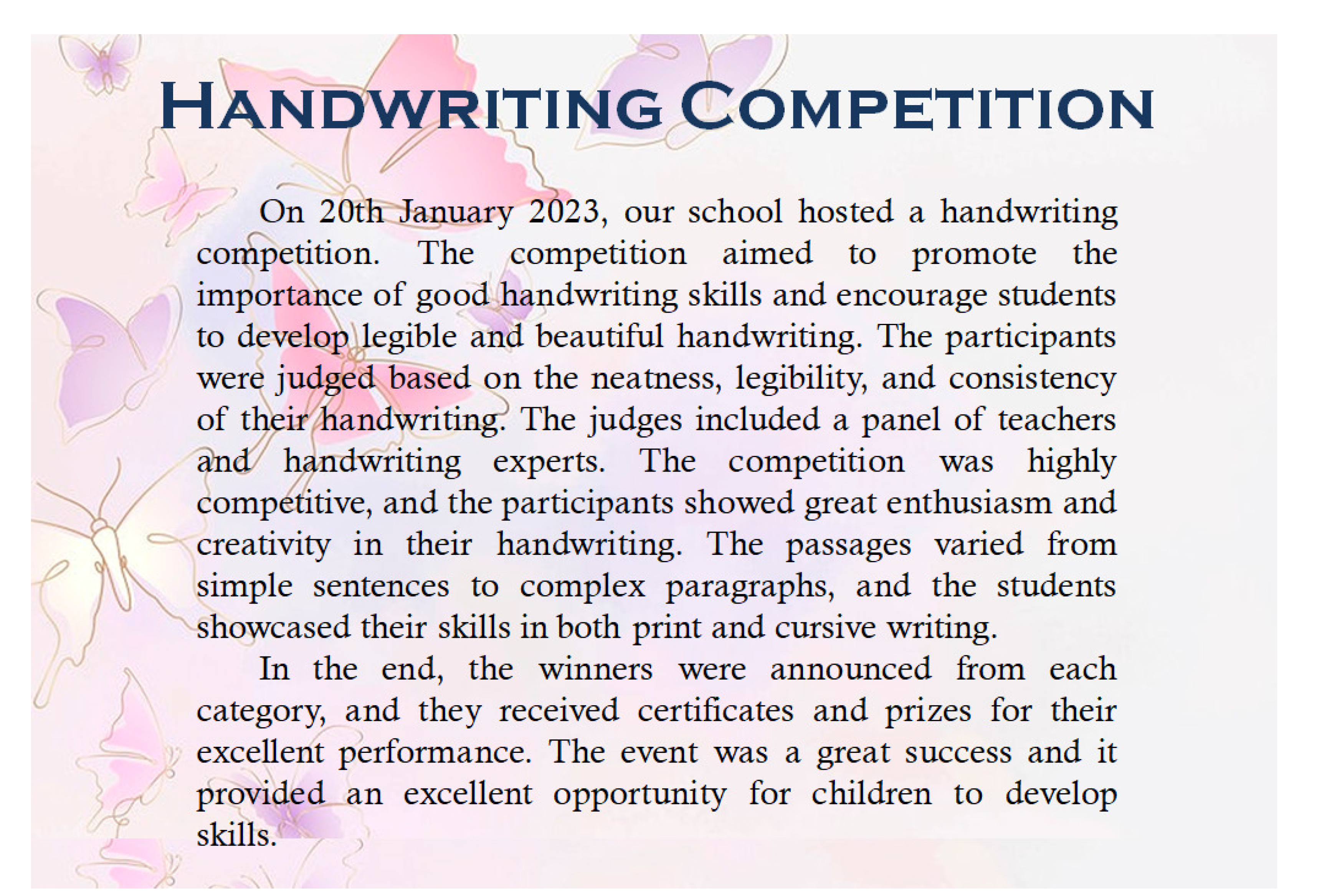 Prudence Hand Writing