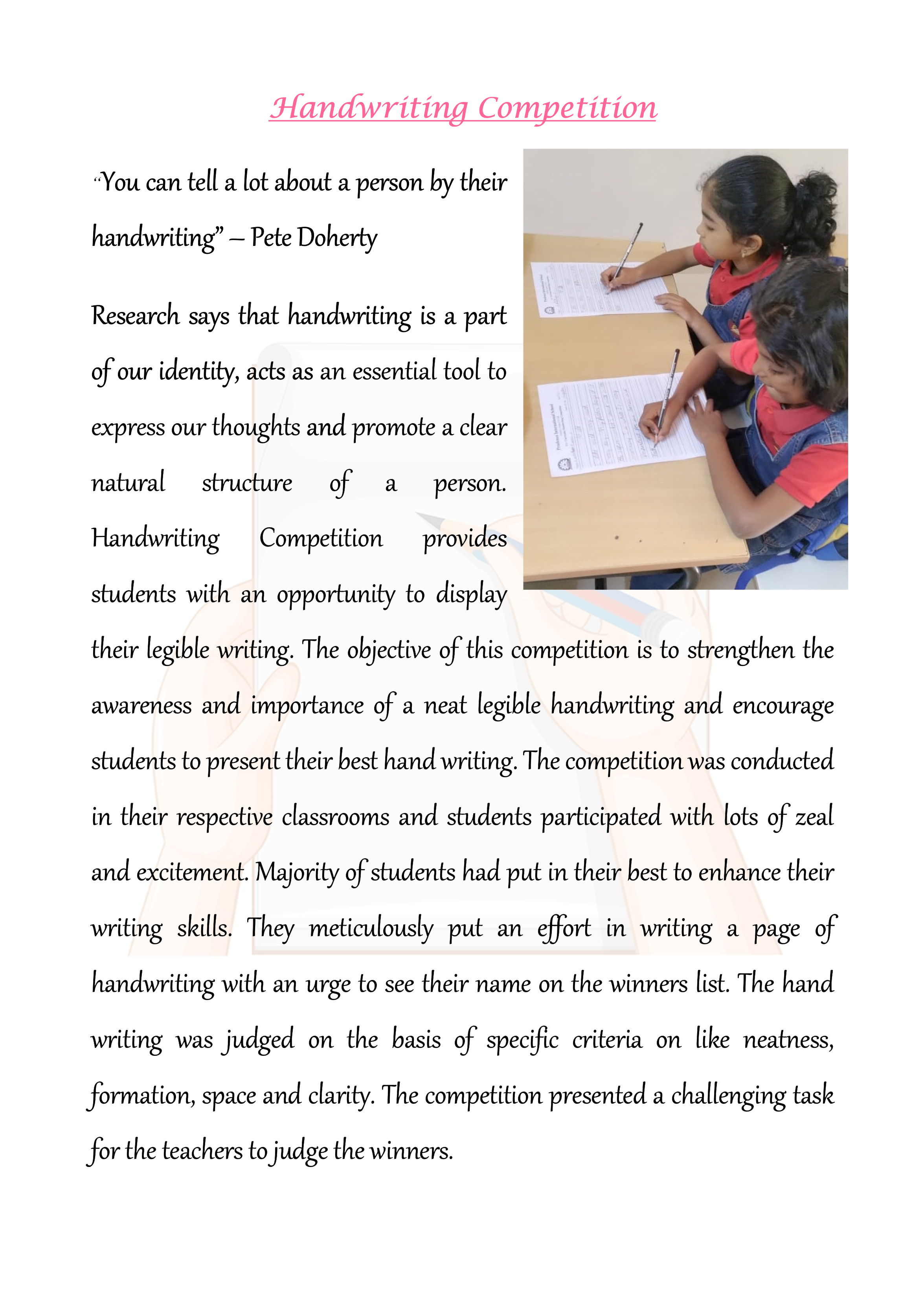 Prudence Handwriting
