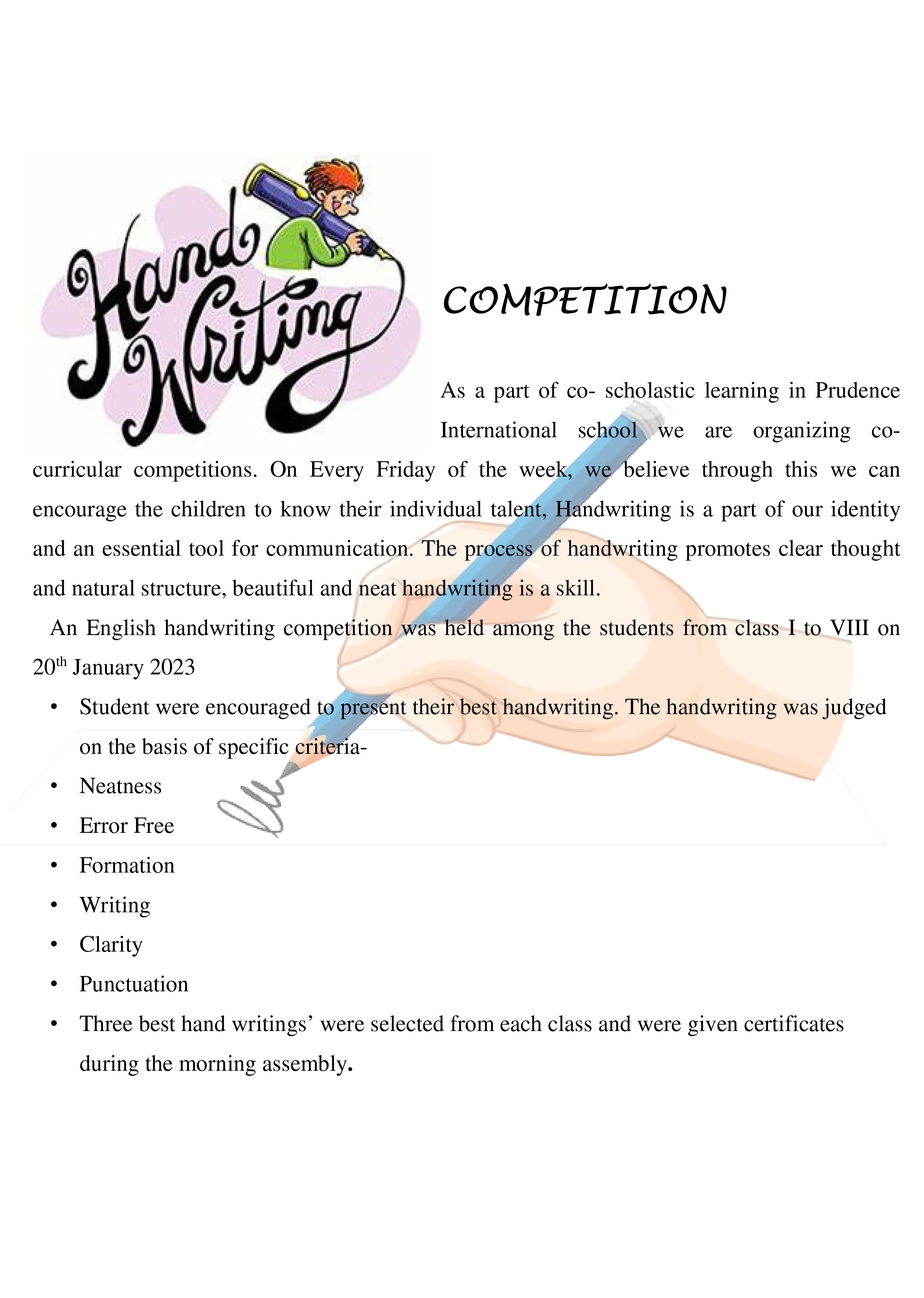 Prudence Hand Writing